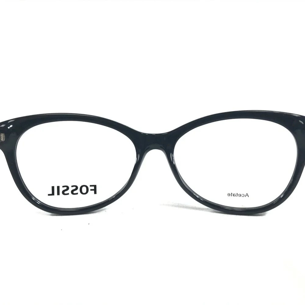 Fossil Eyeglasses Frames FOS6044 HIM Black Round Cat Eye Thick Rim 52-16-140